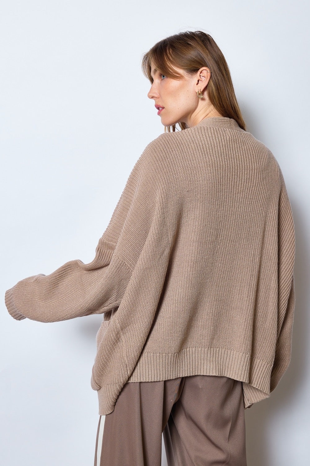 Gilet maille oversize camel claire 43001