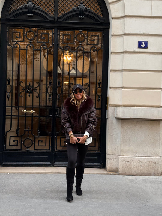 Veste similicuir fourrure amovible 202345 Bordeaux