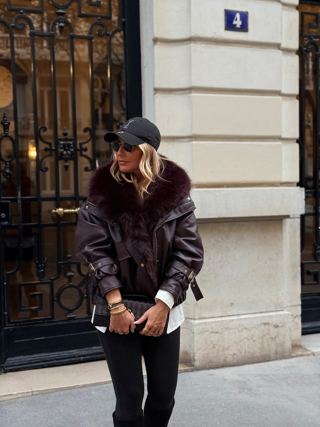 Veste similicuir fourrure amovible 202345 Bordeaux