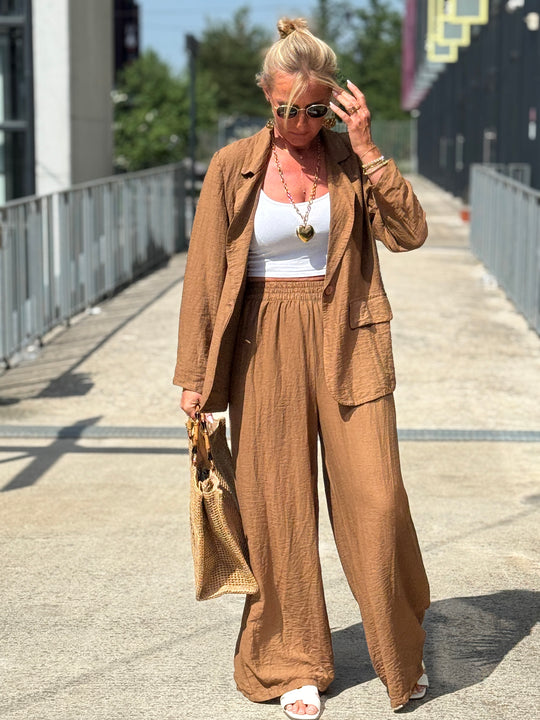 Ensemble blazer + pantalon CAMEL