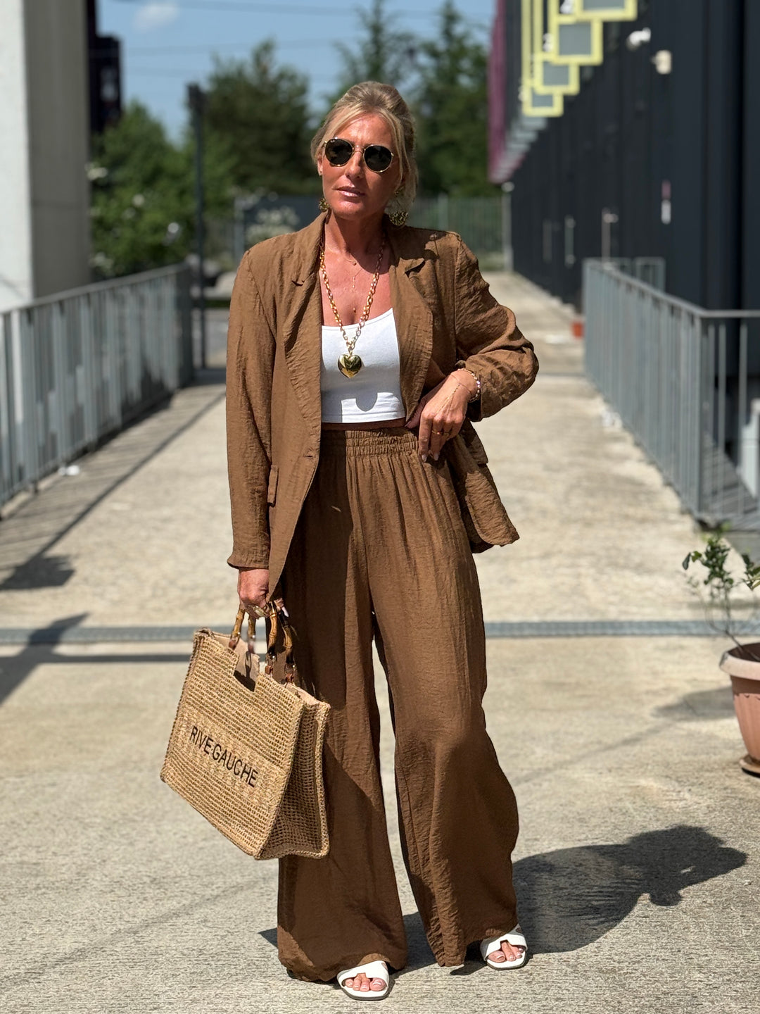 Ensemble blazer + pantalon CAMEL