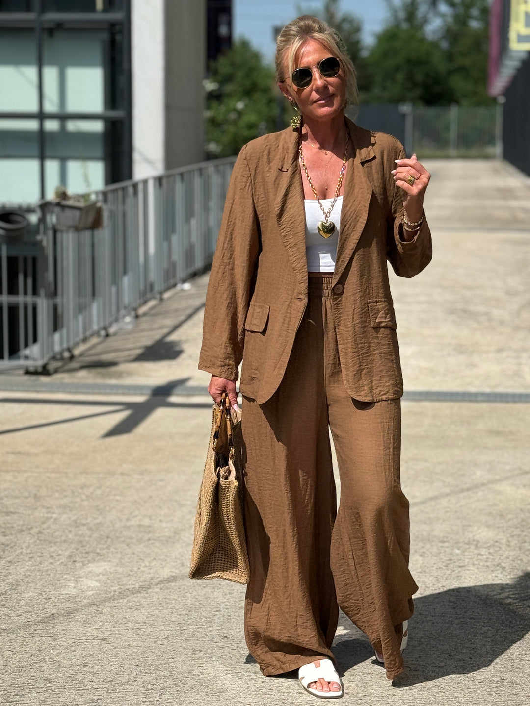 Ensemble blazer + pantalon CAMEL