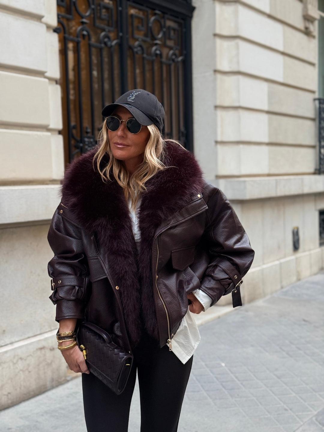 Veste similicuir fourrure amovible 202345 Bordeaux