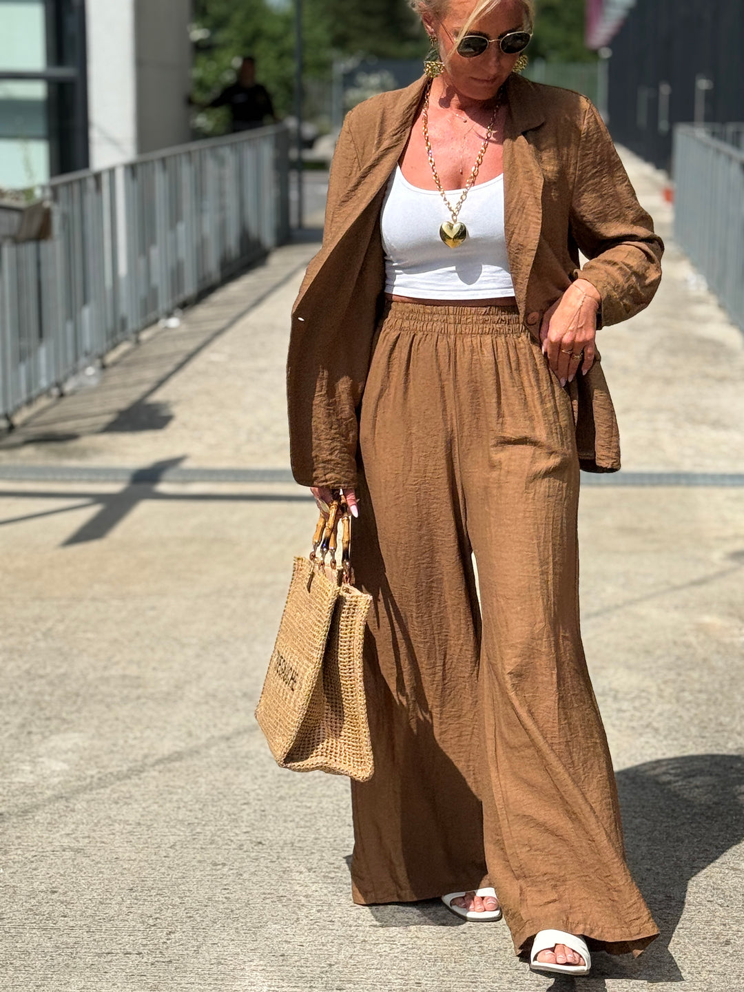 Ensemble blazer + pantalon CAMEL