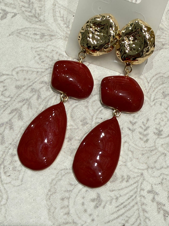 Boucles d’or clipe pierre rouge