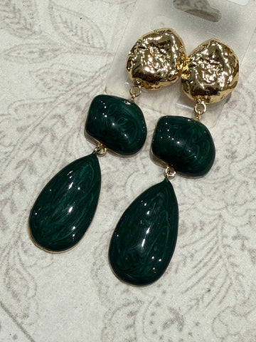 Boucles d’or clipe pierre Vert
