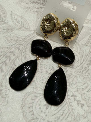 Boucles d’or clipe pierre Noir