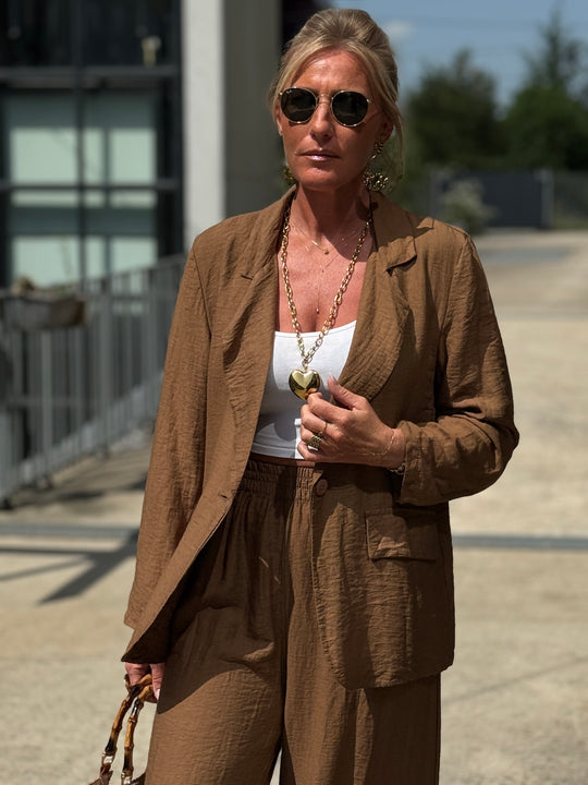 Ensemble blazer + pantalon CAMEL