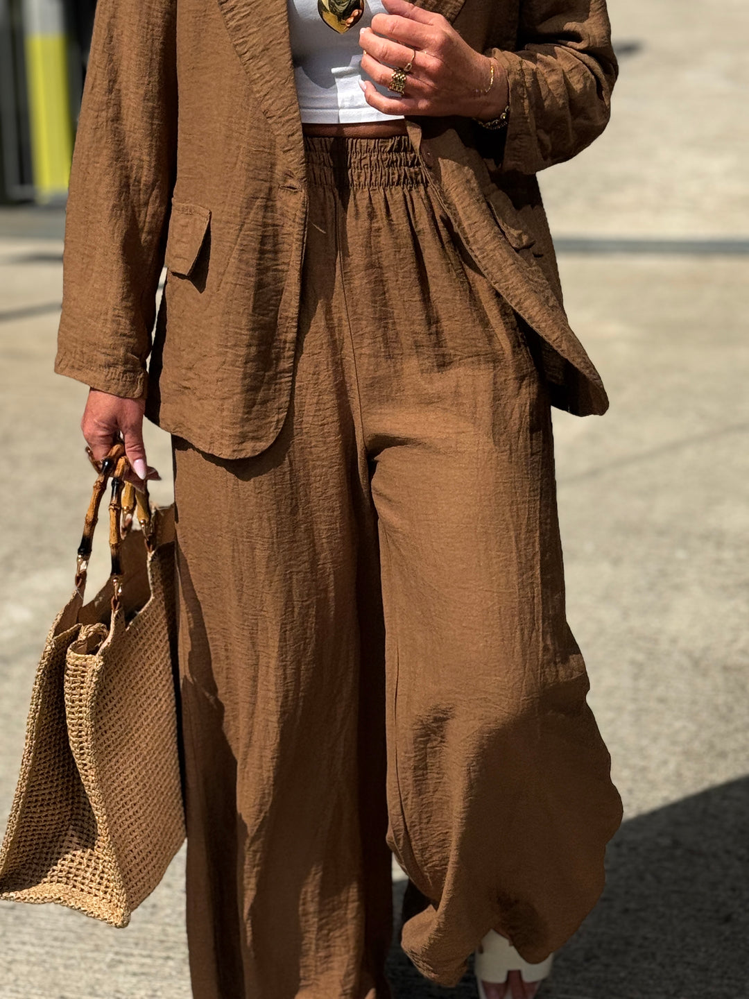 Ensemble blazer + pantalon CAMEL