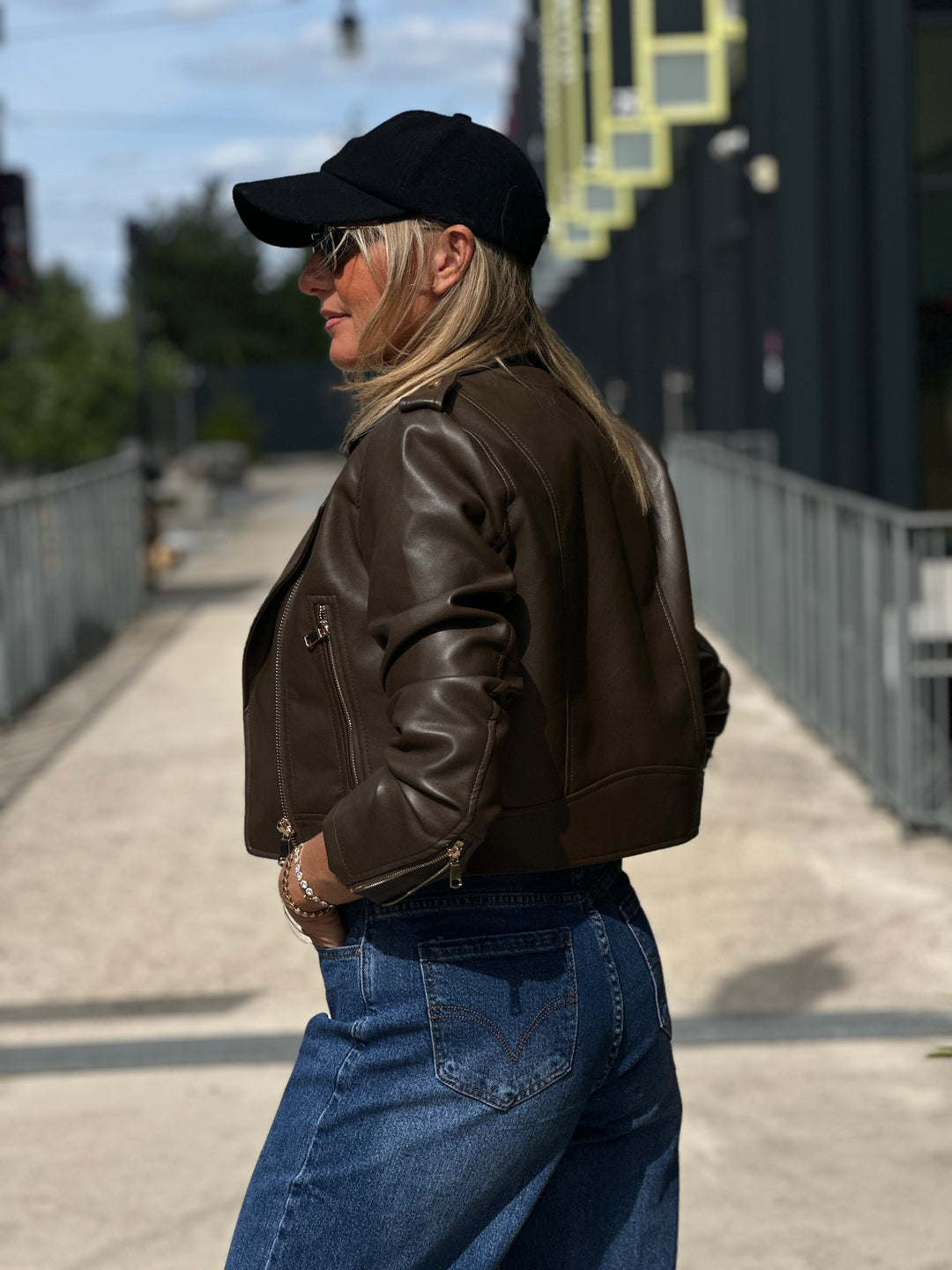 Veste similicuir cintré S2737 Choco