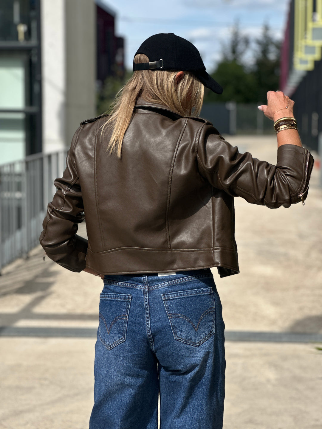 Veste similicuir cintré S2737 Choco