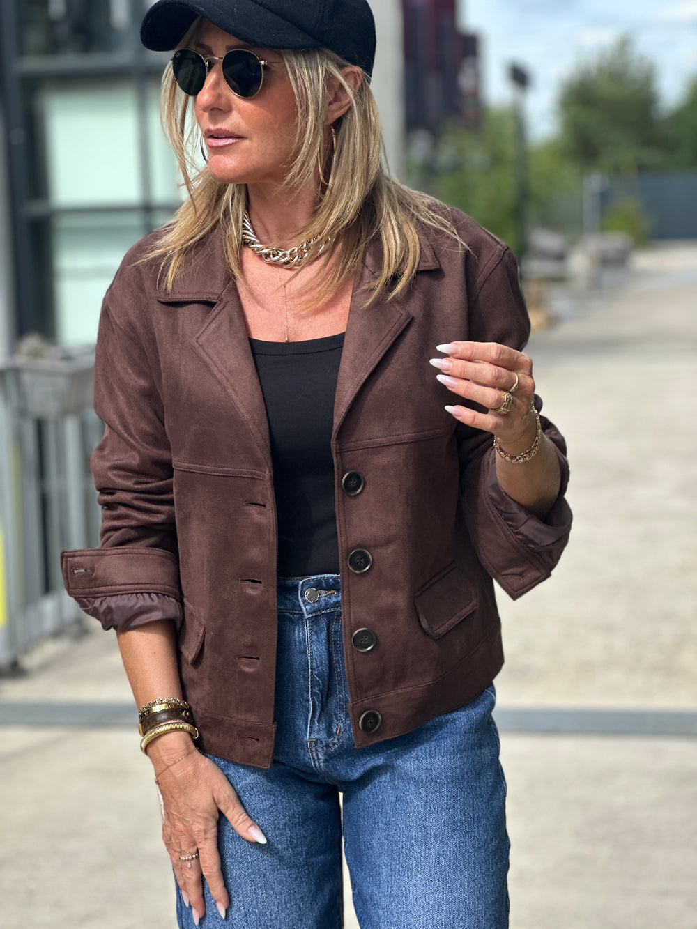 Veste effet daim Choco 24741