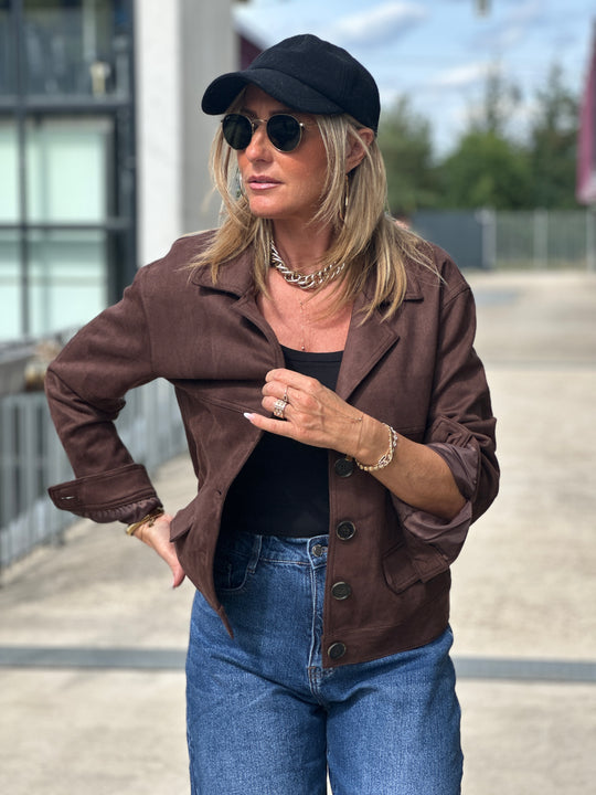 Veste effet daim Choco 24741