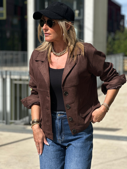 Veste effet daim Choco 24741