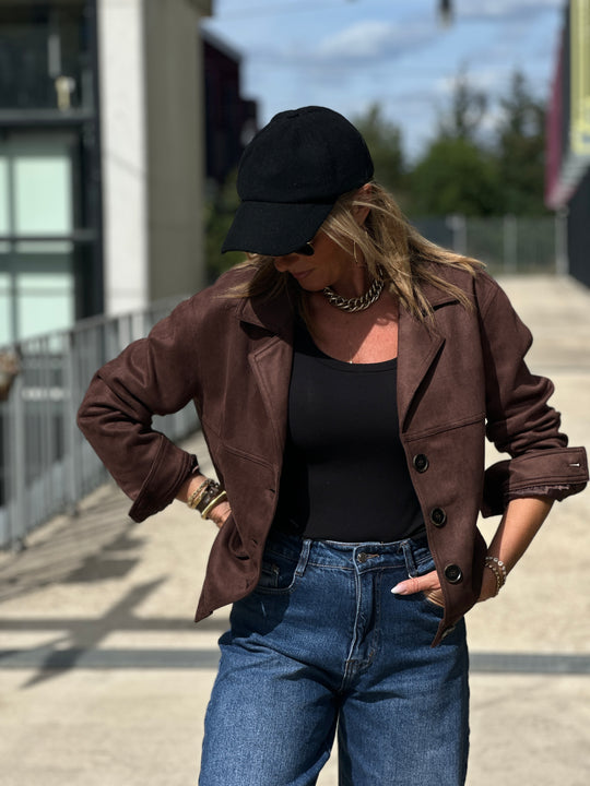 Veste effet daim Choco 24741