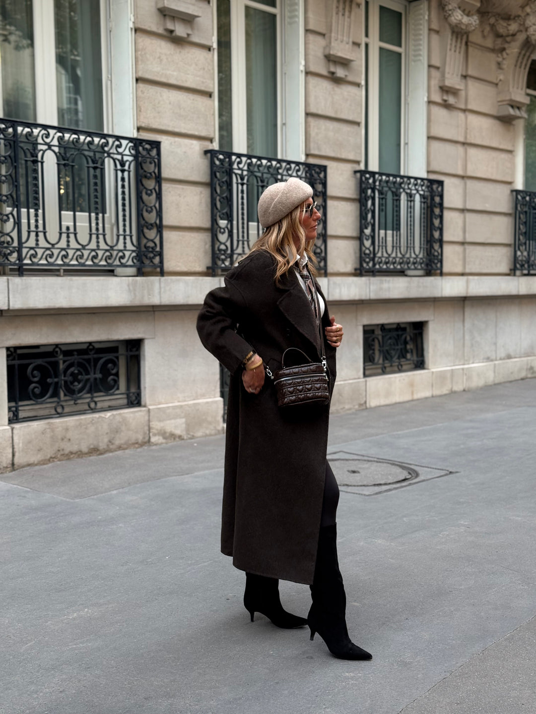 Manteau Laine long col Choco 014
