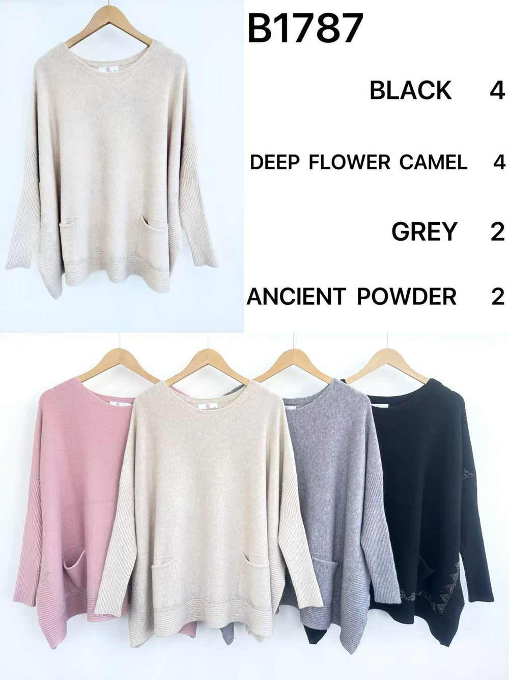 Pull long strass et poches 1787