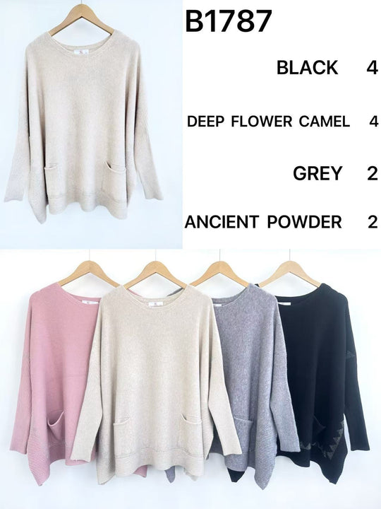 Pull long strass et poches 1787