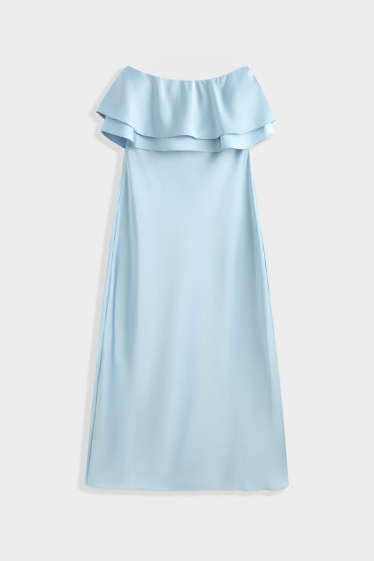 Robe bustier satin Bleu 232