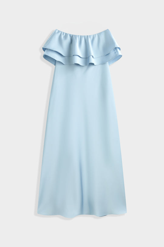 Robe bustier satin Bleu 232