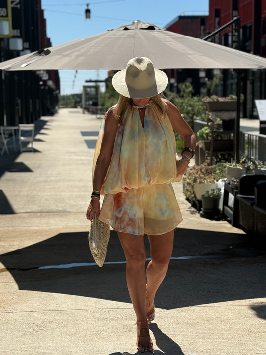 Ensemble effet aquarelle JAUNE 3056