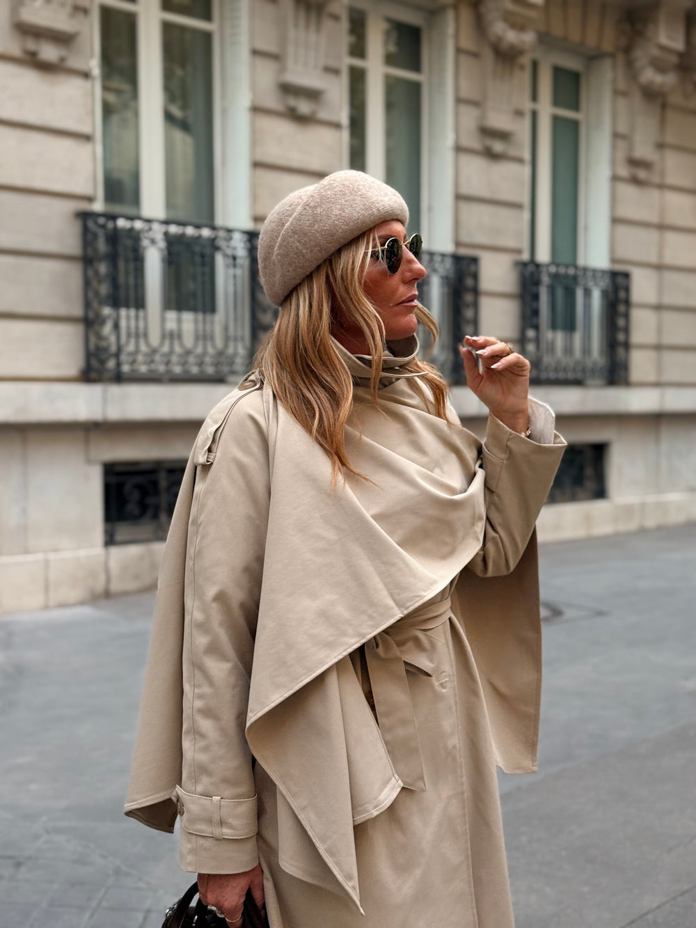 Trench cape beige H2016