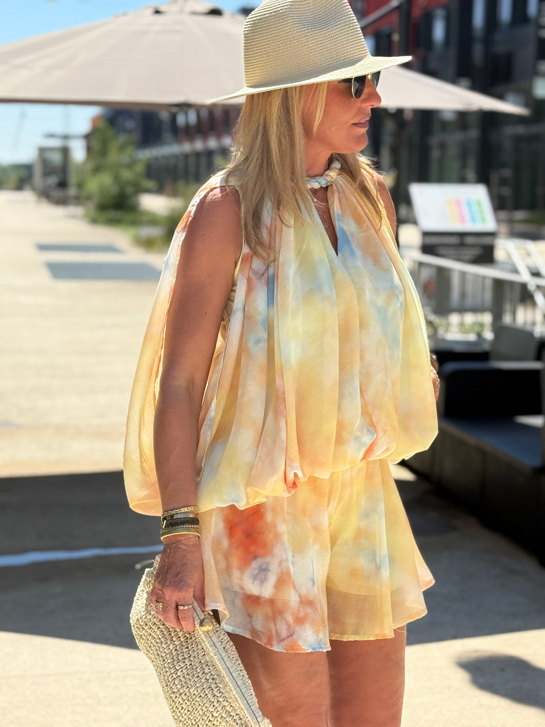 Ensemble effet aquarelle JAUNE 3056
