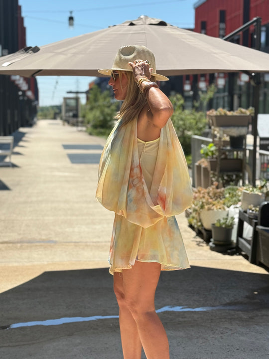 Ensemble effet aquarelle JAUNE 3056