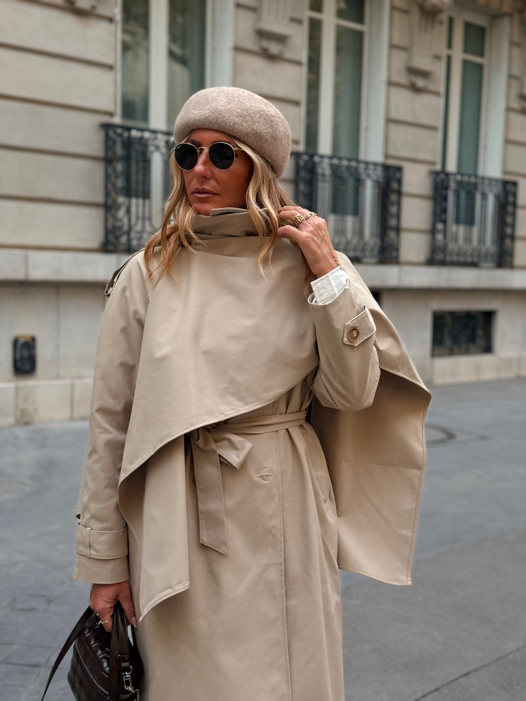 Trench cape beige H2016