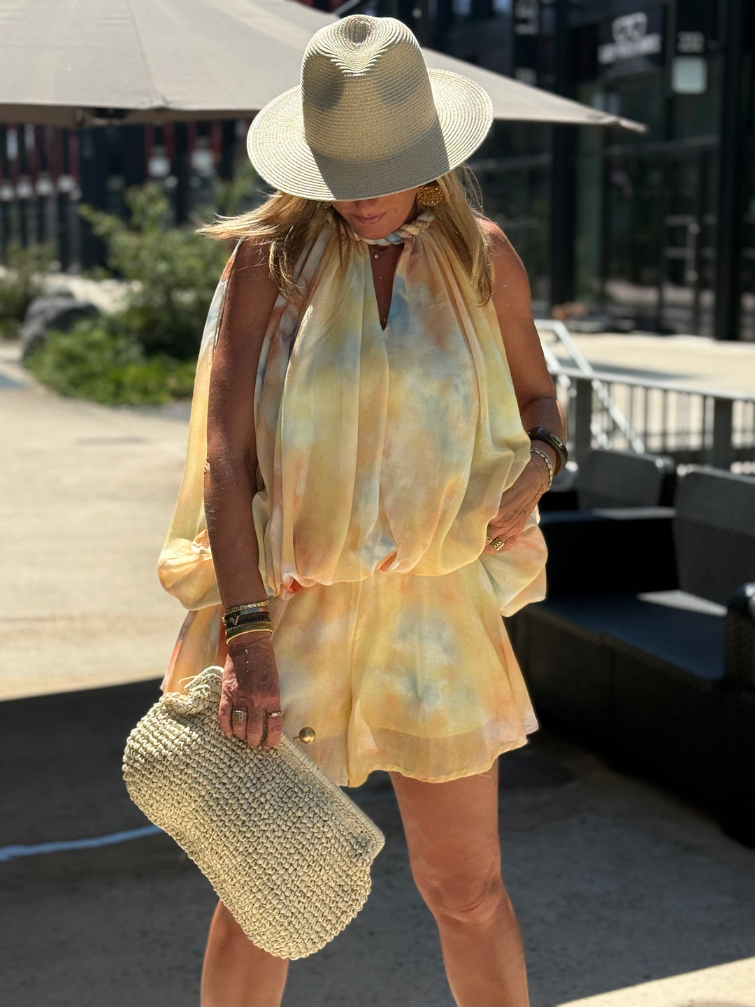 Ensemble effet aquarelle JAUNE 3056