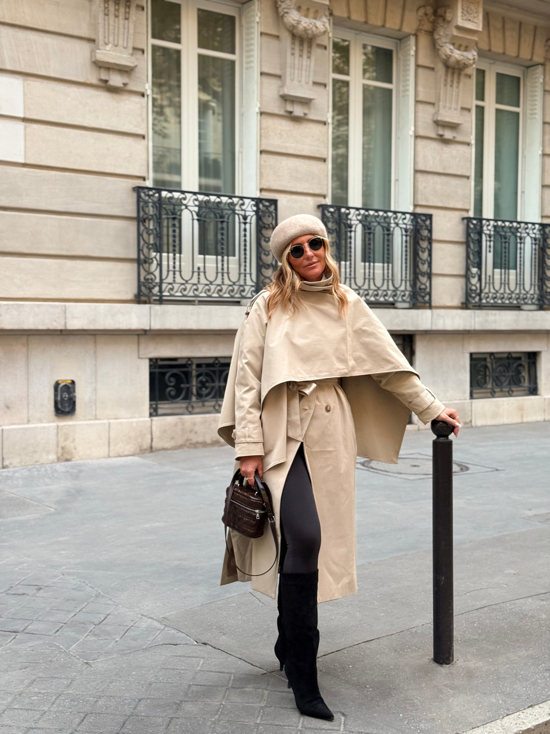 Trench cape beige H2016