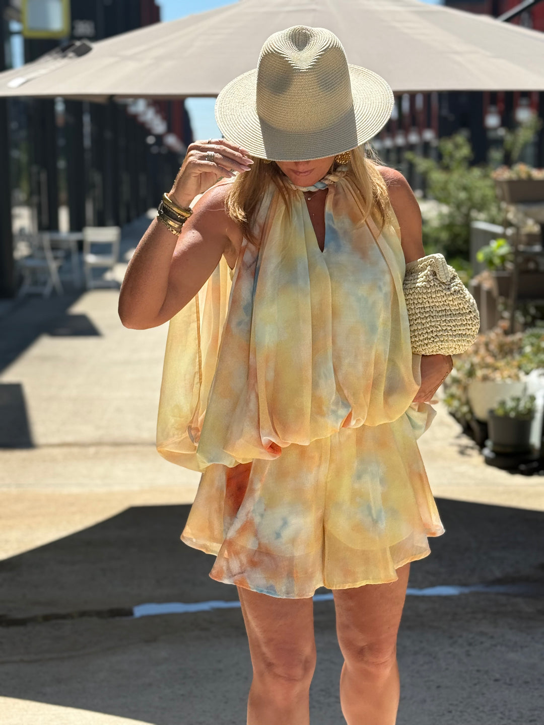 Ensemble effet aquarelle JAUNE 3056