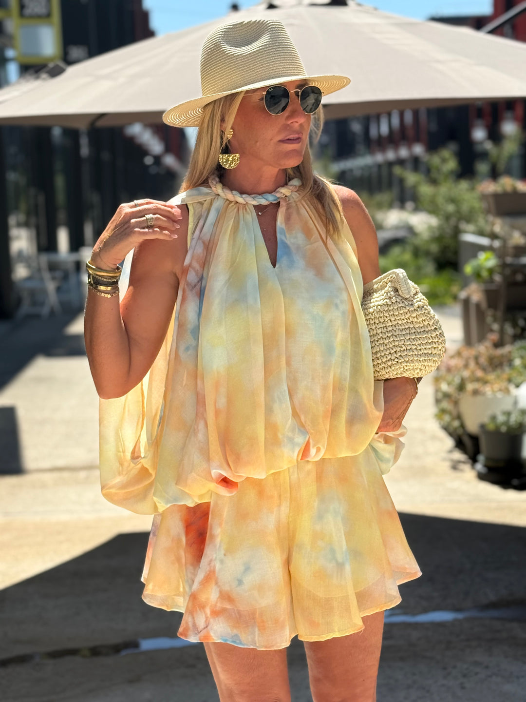 Ensemble effet aquarelle JAUNE 3056
