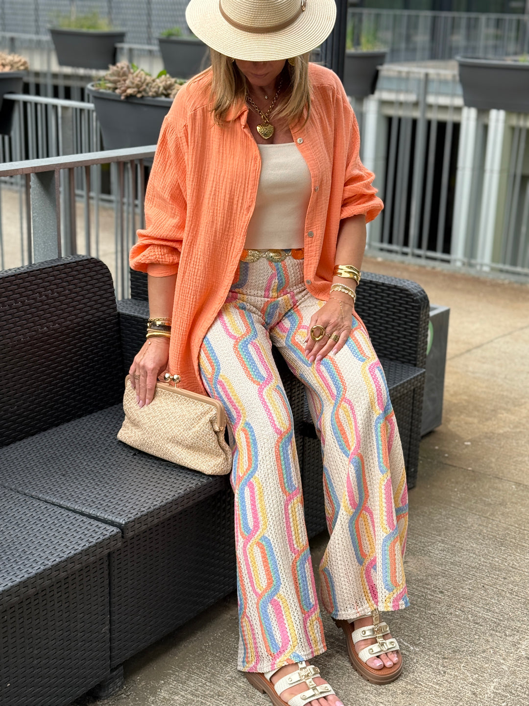 Pantalon voile imprimée Victoria