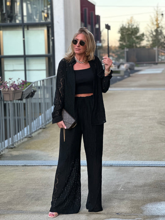 Chemise en dentelle Noir/ Js2770