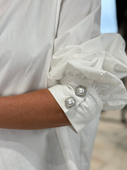 Boutons bijoux manchettes nacré  carré  brillant N6