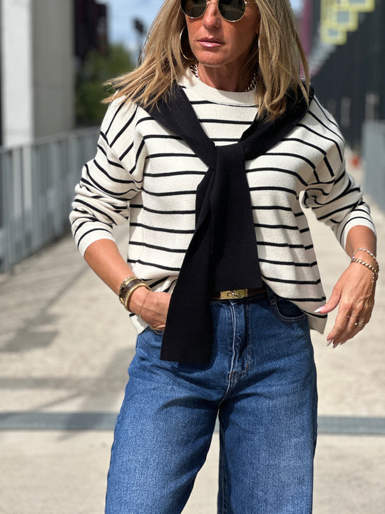 Pull marinière capuche 839