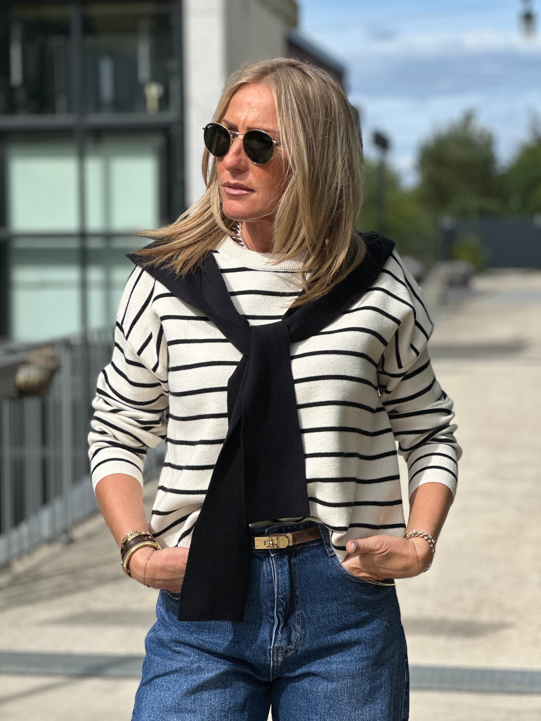 Pull marinière capuche 839
