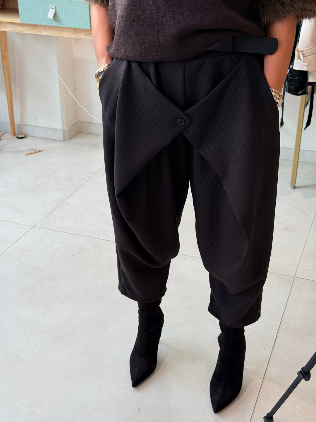Pantalon pince carotte Choco