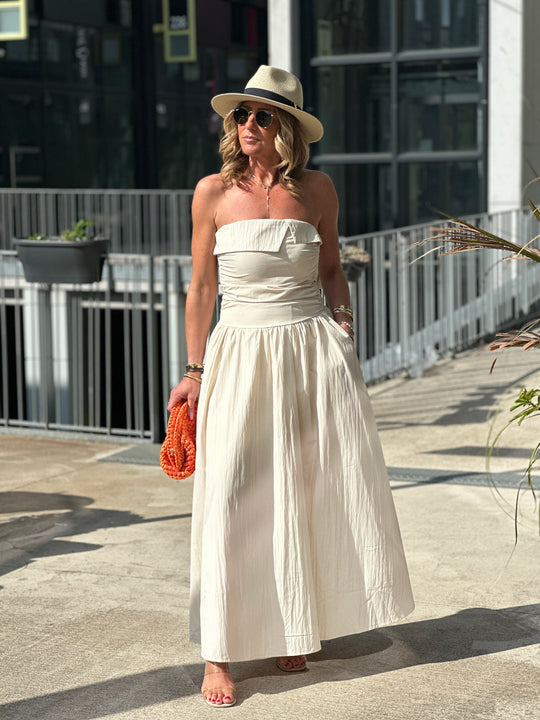 Robe longue bandeau 822 Beige