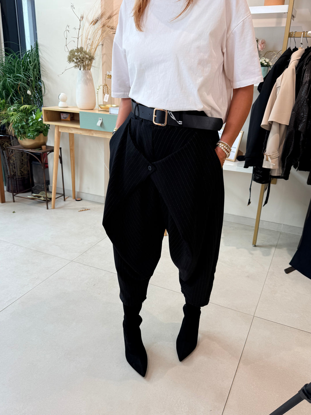 Pantalon pince carotte Noir
