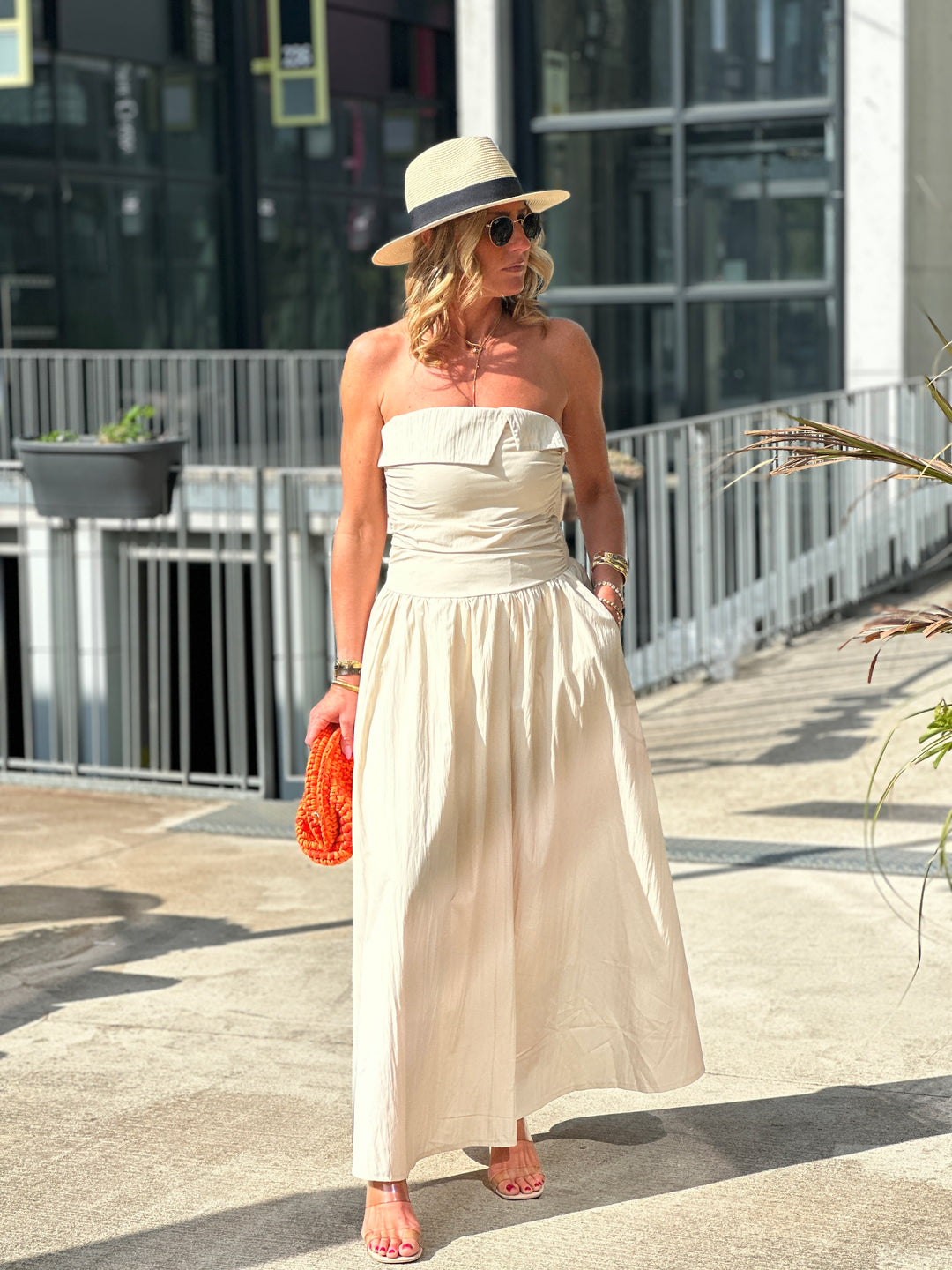 Robe longue bandeau 822 Beige