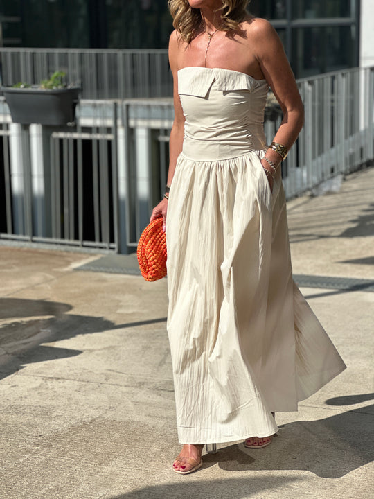 Robe longue bandeau 822 Beige