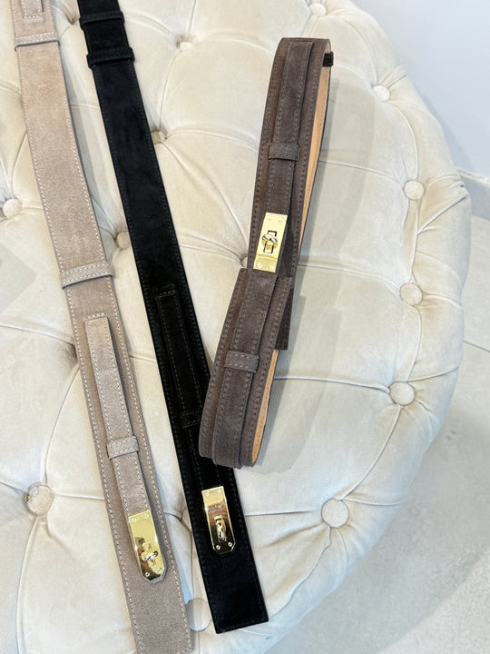 Ceinture cuir daim épaisse
