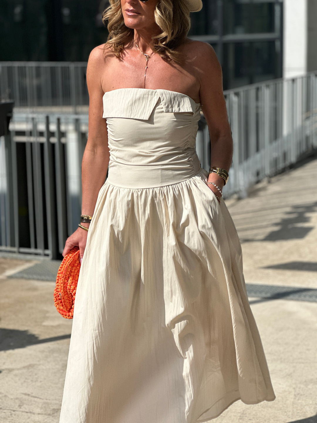 Robe longue bandeau 822 Beige
