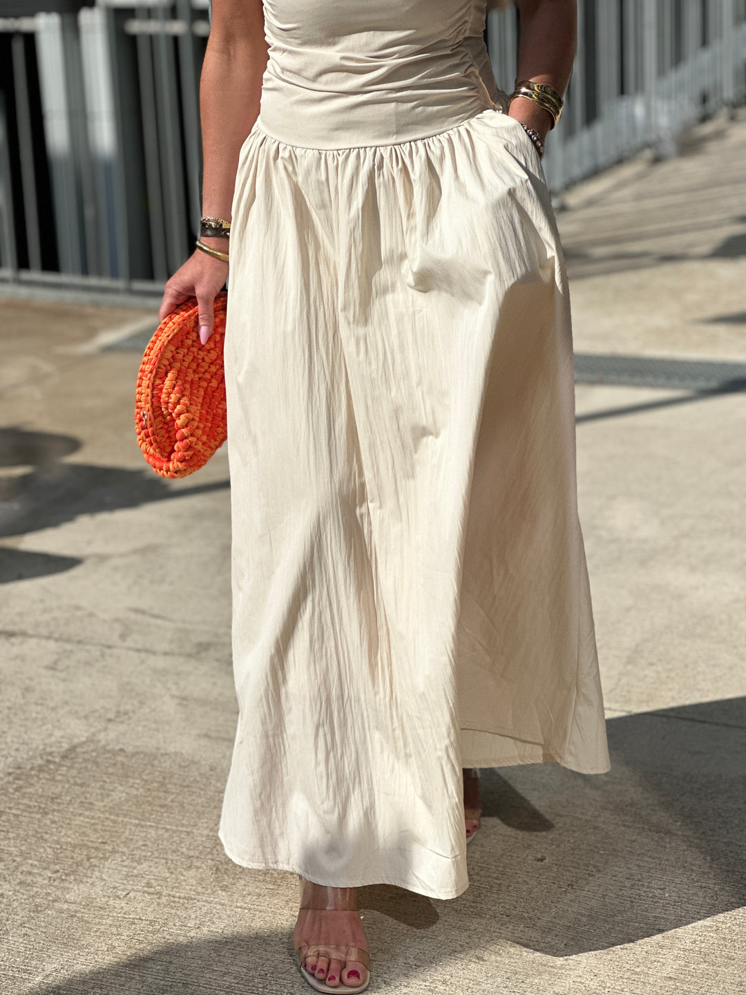 Robe longue bandeau 822 Beige