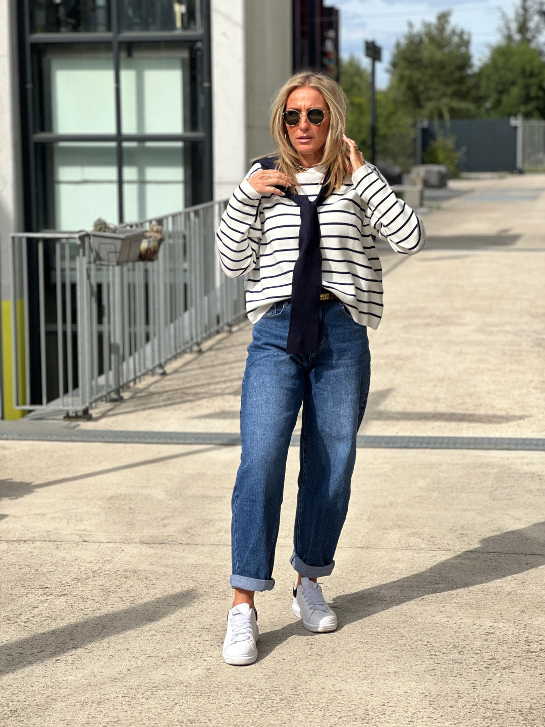 Pull marinière capuche 839