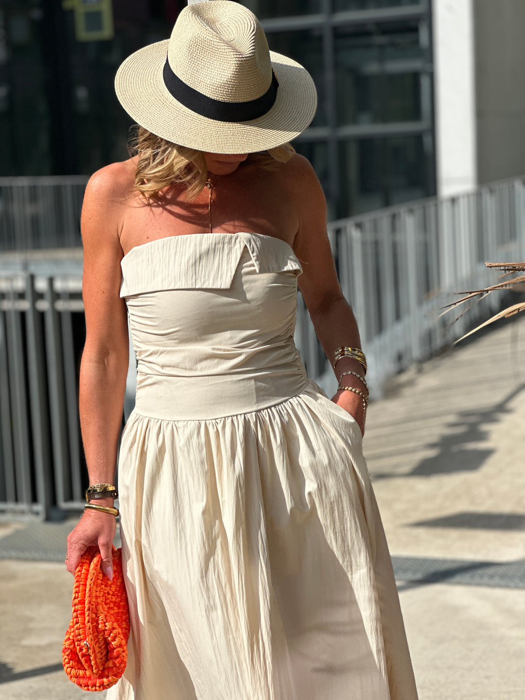 Robe longue bandeau 822 Beige