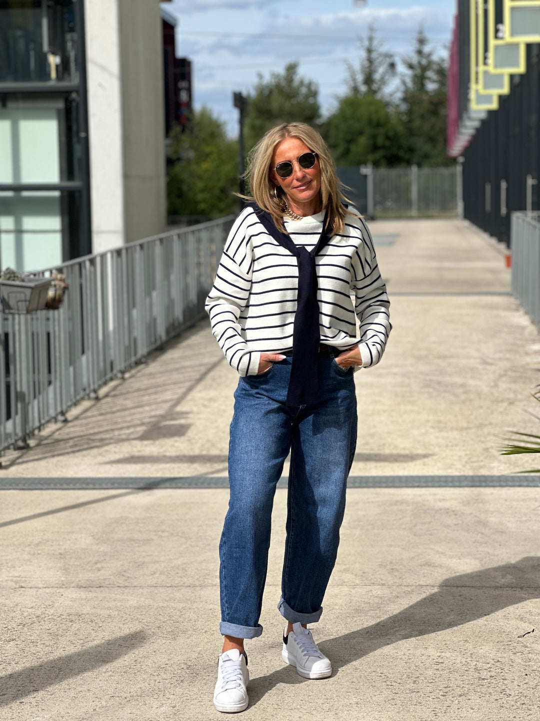 Pull marinière capuche 839