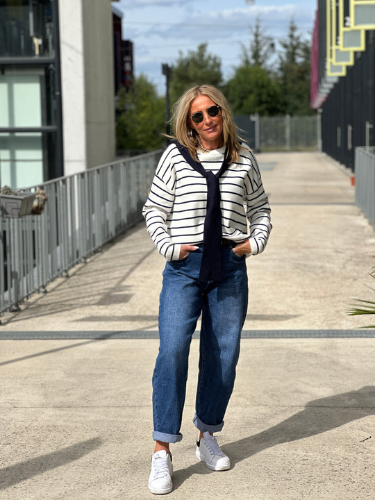 Pull marinière capuche 839